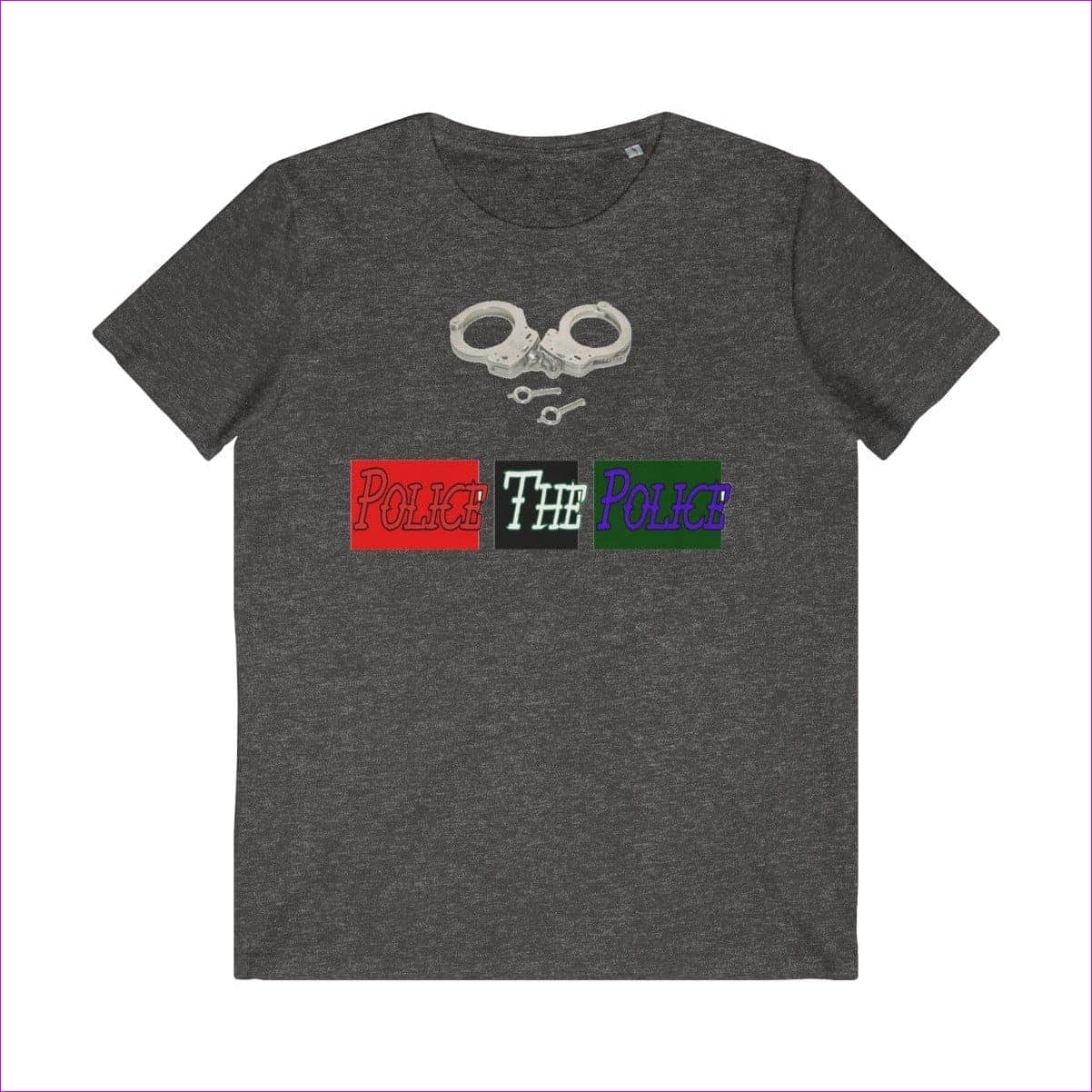 Dark Heather Grey Police The Police Men's Organic Tee - Men's T-Shirt at TFC&H Co.