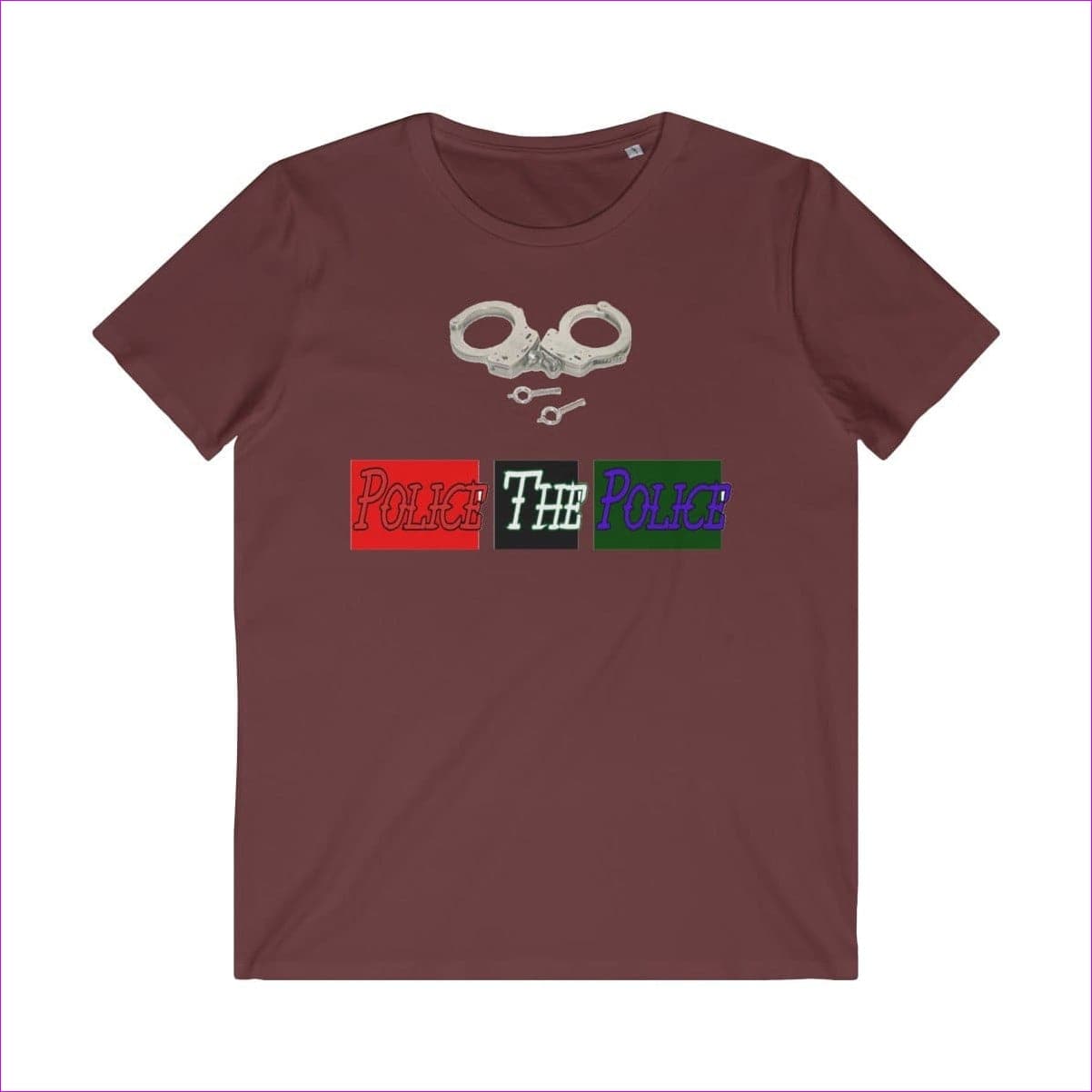 Burgundy - Police The Police Men's Organic Tee - Mens T-Shirt at TFC&H Co.