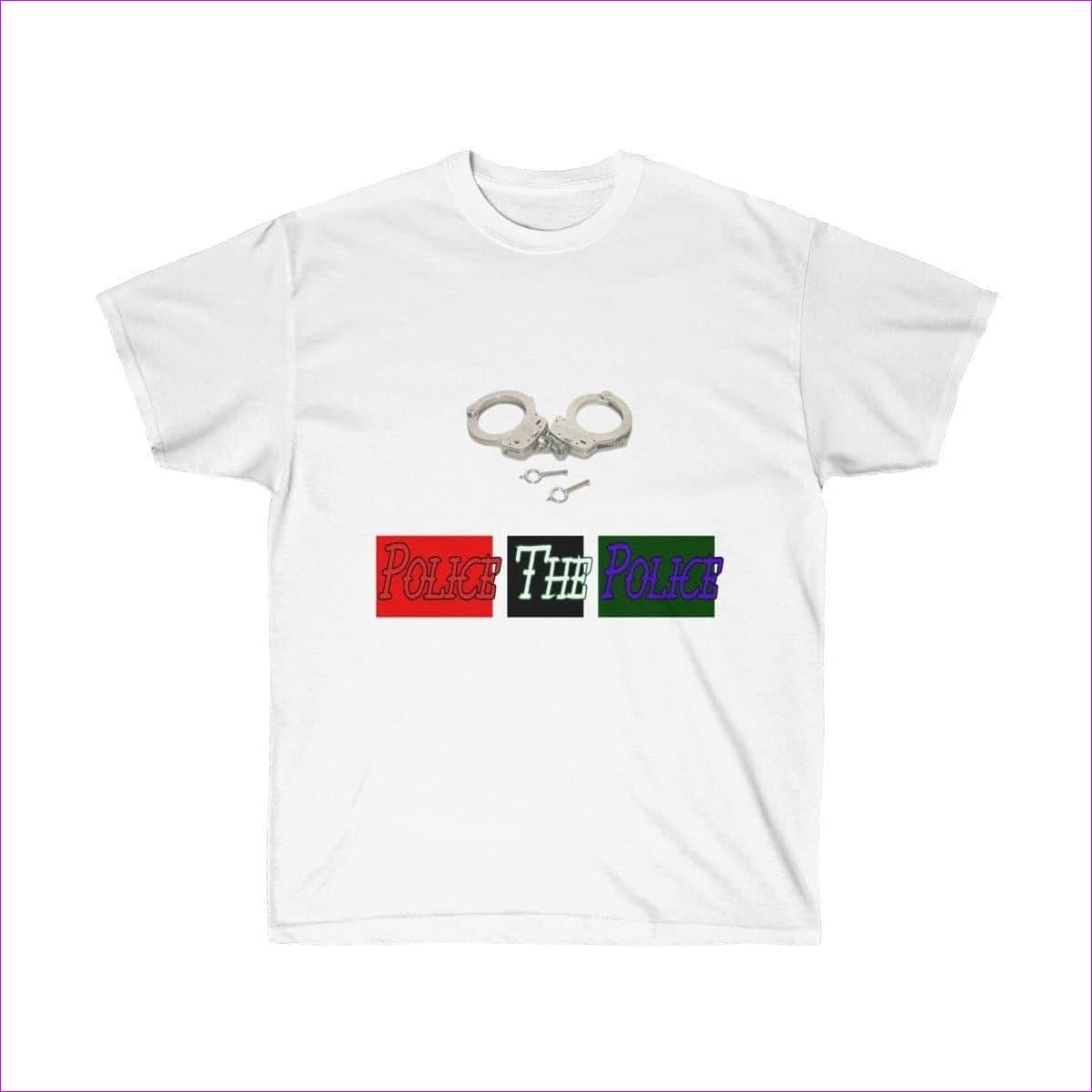 White - Police The Police Unisex Designer Ultra Cotton Tee - Unisex T-Shirt at TFC&H Co.