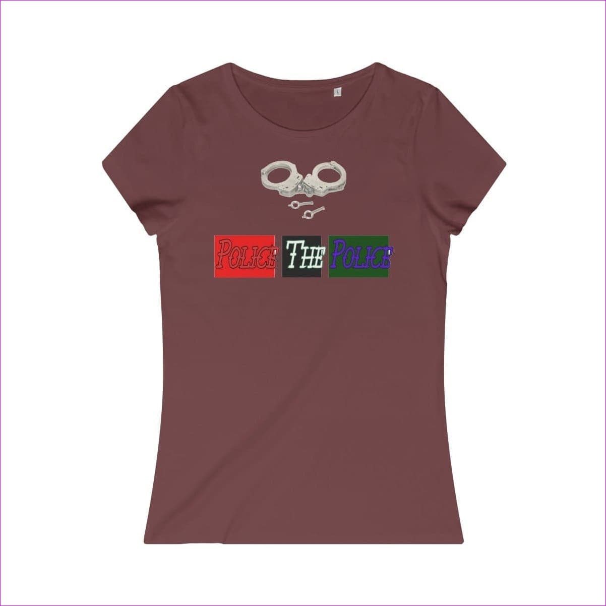 Burgundy - Police The Police Womens Organic Tee - Womens T-Shirt at TFC&H Co.