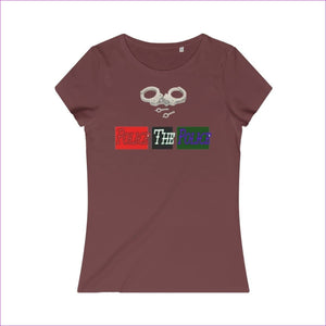 Burgundy - Police The Police Womens Organic Tee - Womens T-Shirt at TFC&H Co.