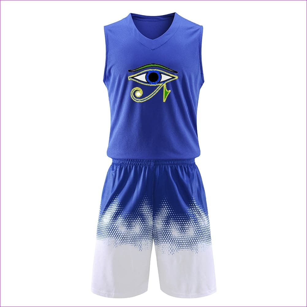 L Blue - Power Clothing Men's Basketball Jerseys & Short Set - mens top & short set at TFC&H Co.