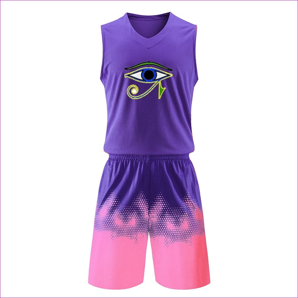4XL Purple - Power Clothing Men's Basketball Jerseys & Short Set - mens top & short set at TFC&H Co.