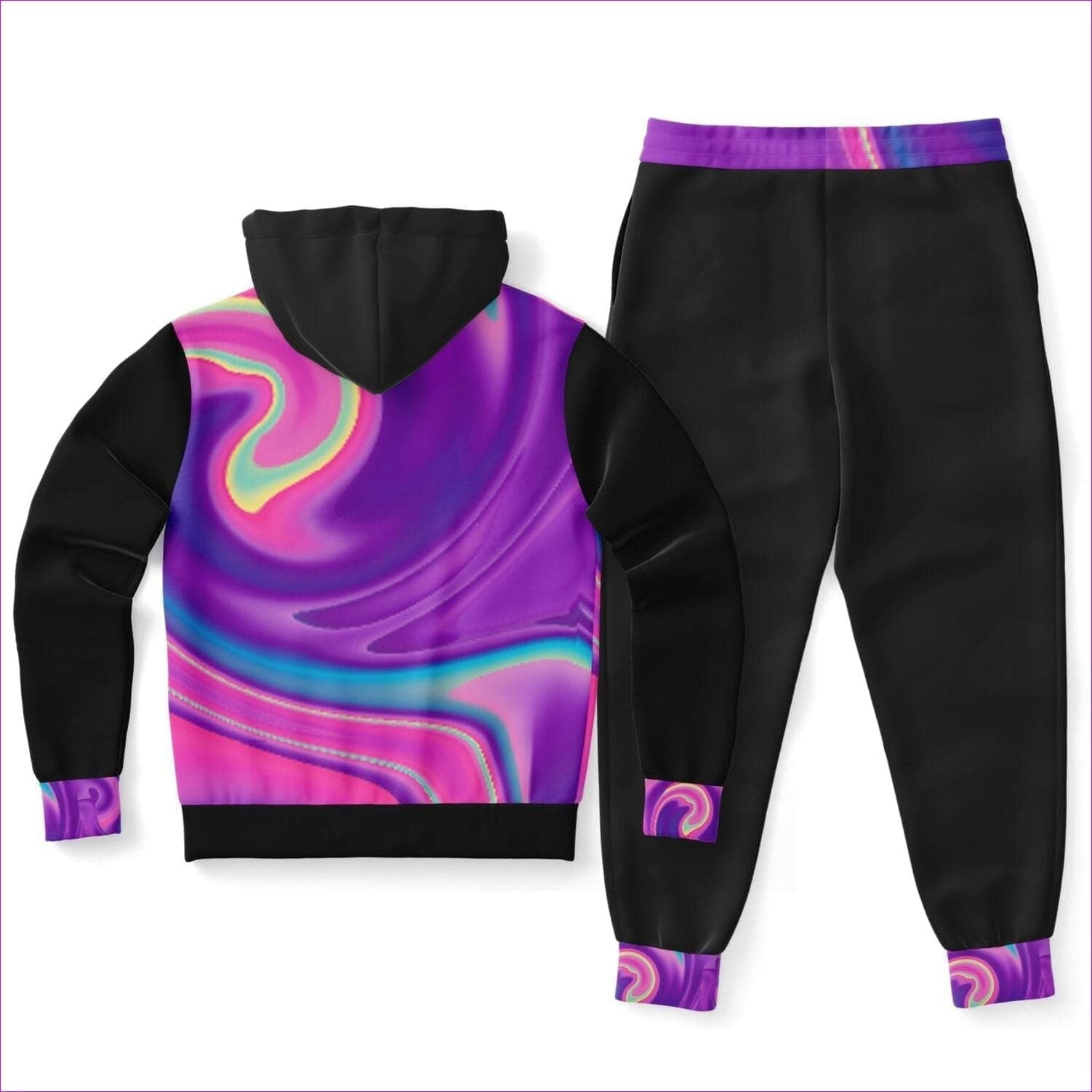 - Premium Womens Tie-Dye Black Jogging Set - Fashion Hoodie & Jogger - AOP at TFC&H Co.