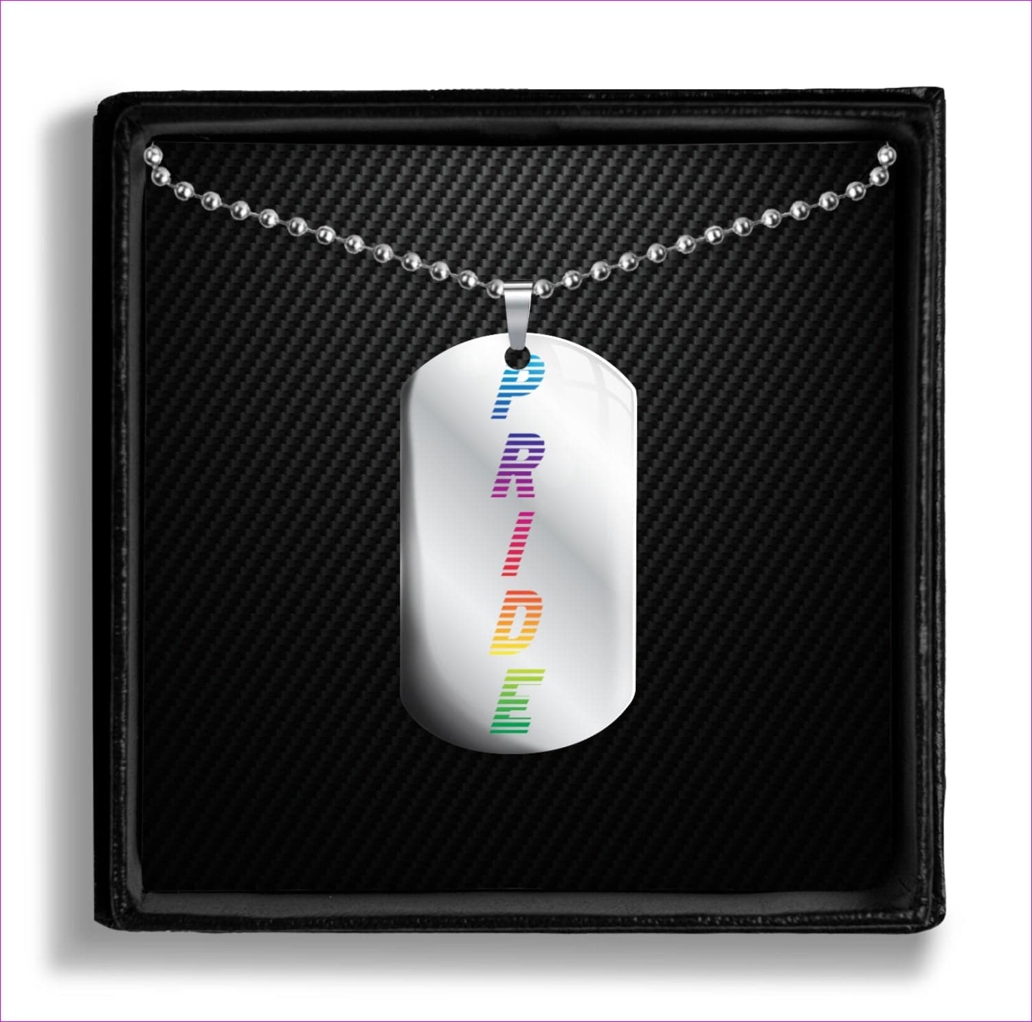 Steel With 24" Ball Chain Pride Dog Tags- Ships from The US - necklace at TFC&H Co.