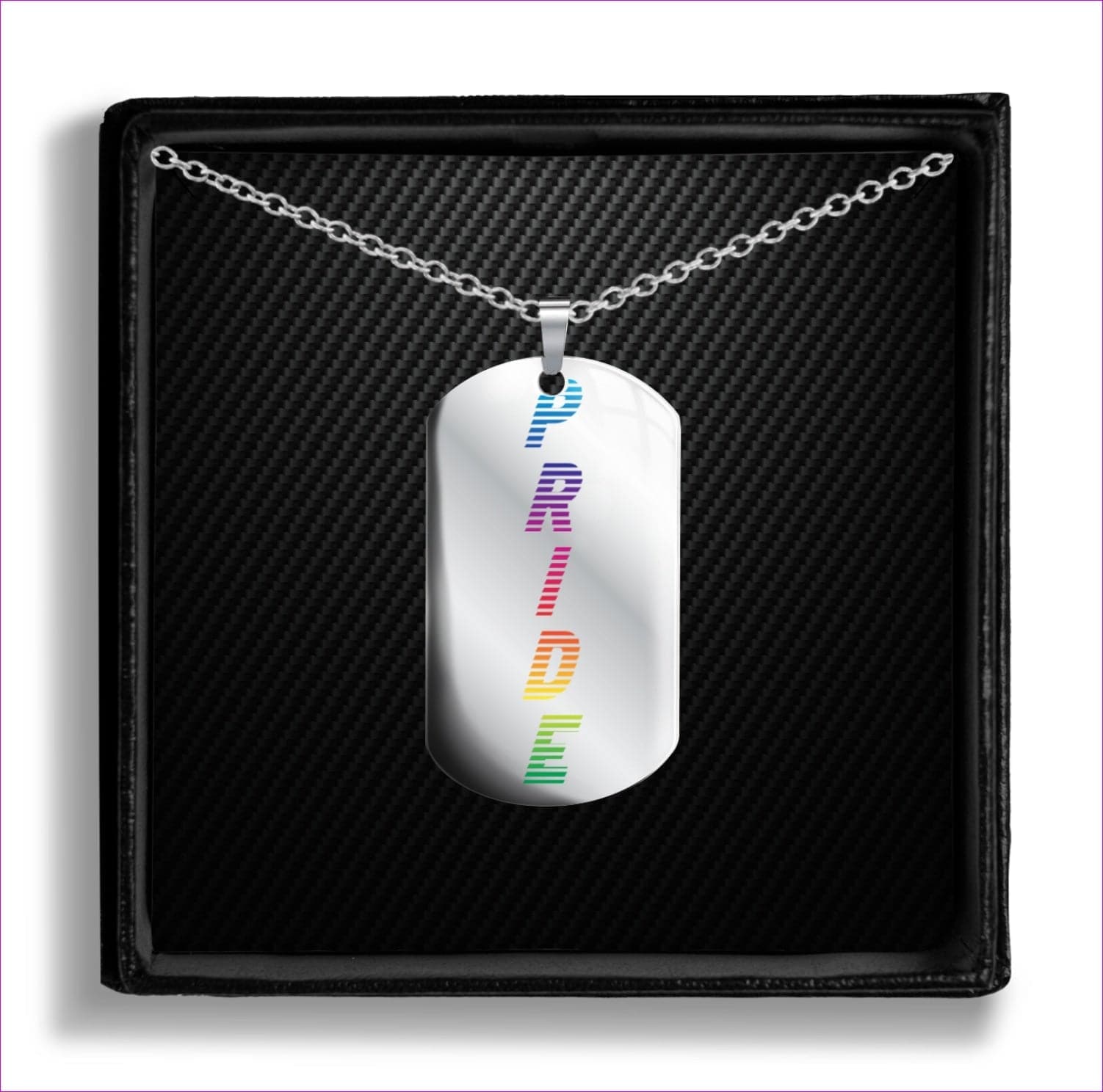 Steel With Cable Chain 18" to 22" Pride Dog Tags- Ships from The US - necklace at TFC&H Co.