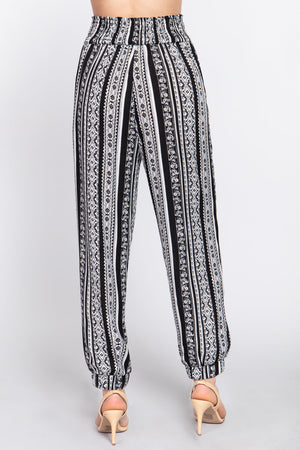 BLACK WHITE - Printed Jogger Pants - 2 styles - Ships from The US - womens joggers at TFC&H Co.