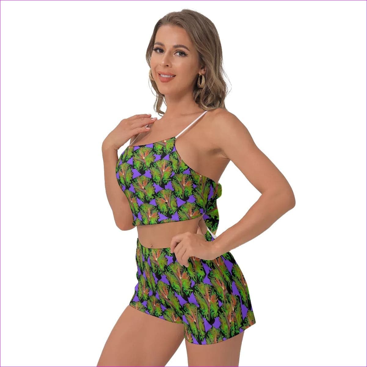 Psychedelic Paradise Womens Camisole Shorts Set - women's short set at TFC&H Co.