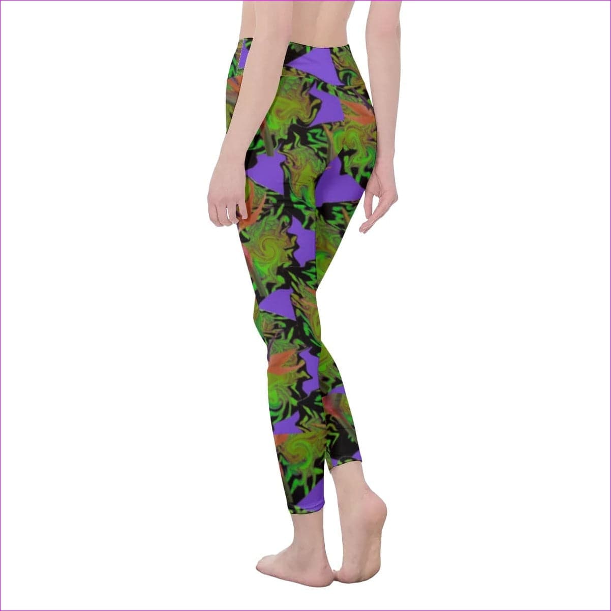 Psychedelic Paradise Womens High Waist Leggings | Side Stitch Closure - women's leggings at TFC&H Co.