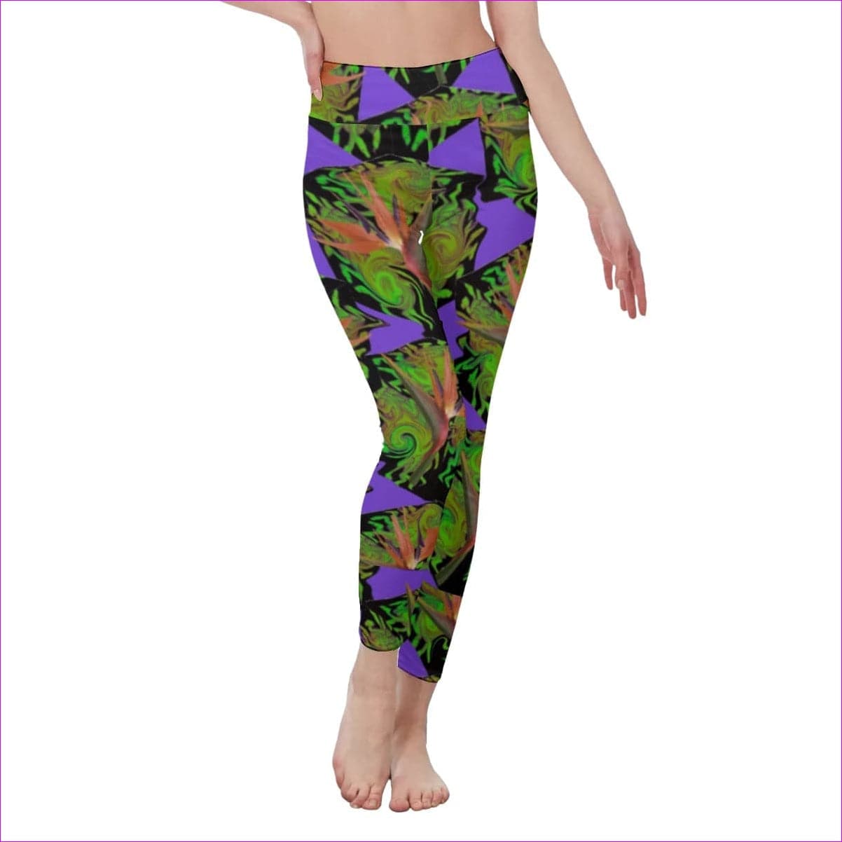 Psychedelic Paradise Womens High Waist Leggings | Side Stitch Closure - women's leggings at TFC&H Co.