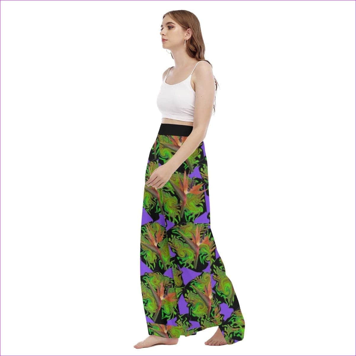 Psychedelic Paradise Womens High Waist Wide Leg Trousers - women's palazzo pants at TFC&H Co.