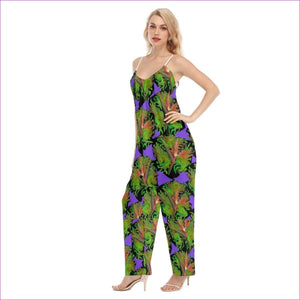 multi-colored - Psychedelic Paradise Womens Loose Cami Jumpsuit - womens jumpsuit at TFC&H Co.