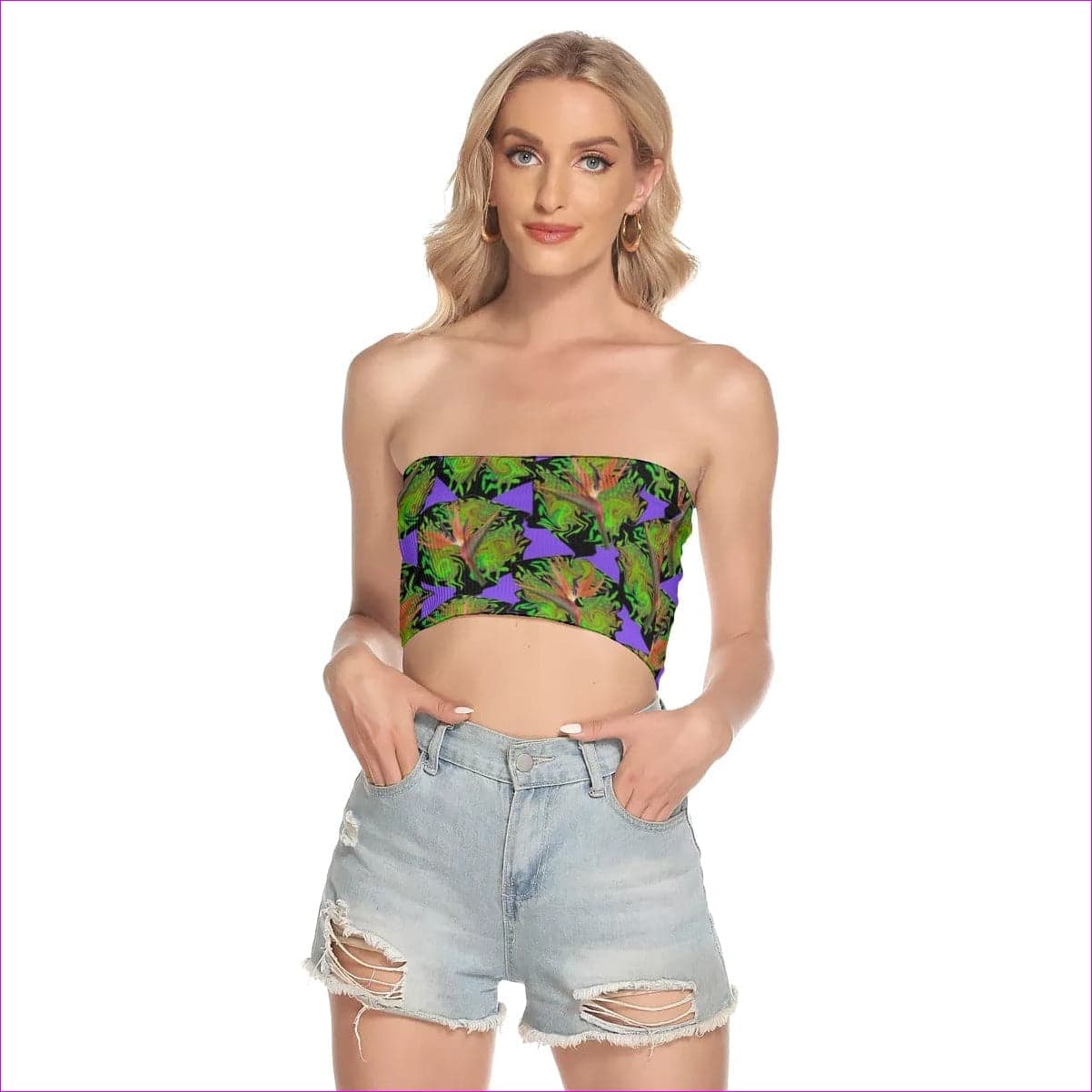 multi-colored Psychedelic Paradise Womens Tube Top - women's bandeau top at TFC&H Co.
