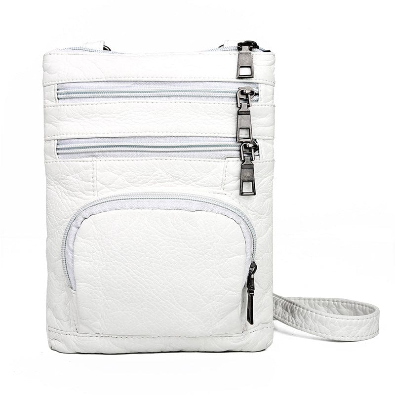 White - Pu Leather Crossbody Bag - handbags at TFC&H Co.