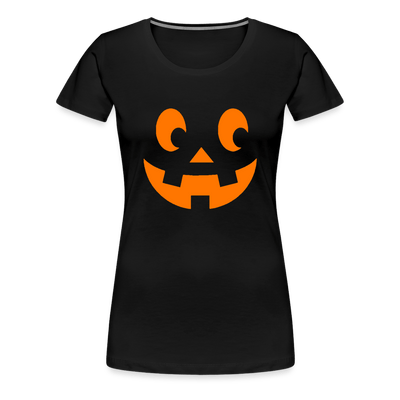 black - Pumpkin Face Halloween Women’s T-Shirt - Women’s Premium T-Shirt | Spreadshirt 813 at TFC&H Co.