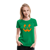 kelly green - Pumpkin Face Halloween Women’s T-Shirt - Women’s Premium T-Shirt | Spreadshirt 813 at TFC&H Co.