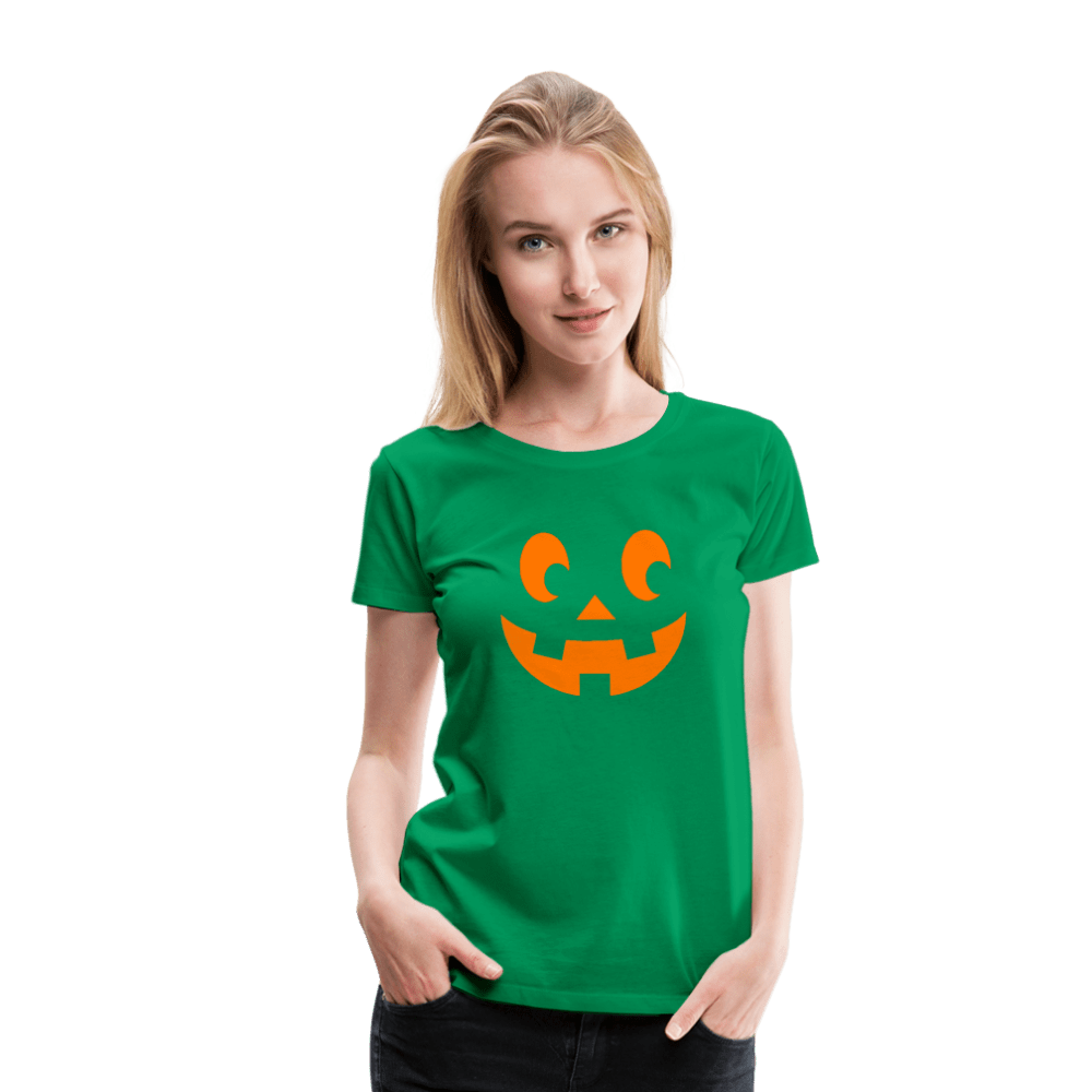 kelly green Pumpkin Face Halloween Women’s T-Shirt - Women’s Premium T-Shirt | Spreadshirt 813 at TFC&H Co.