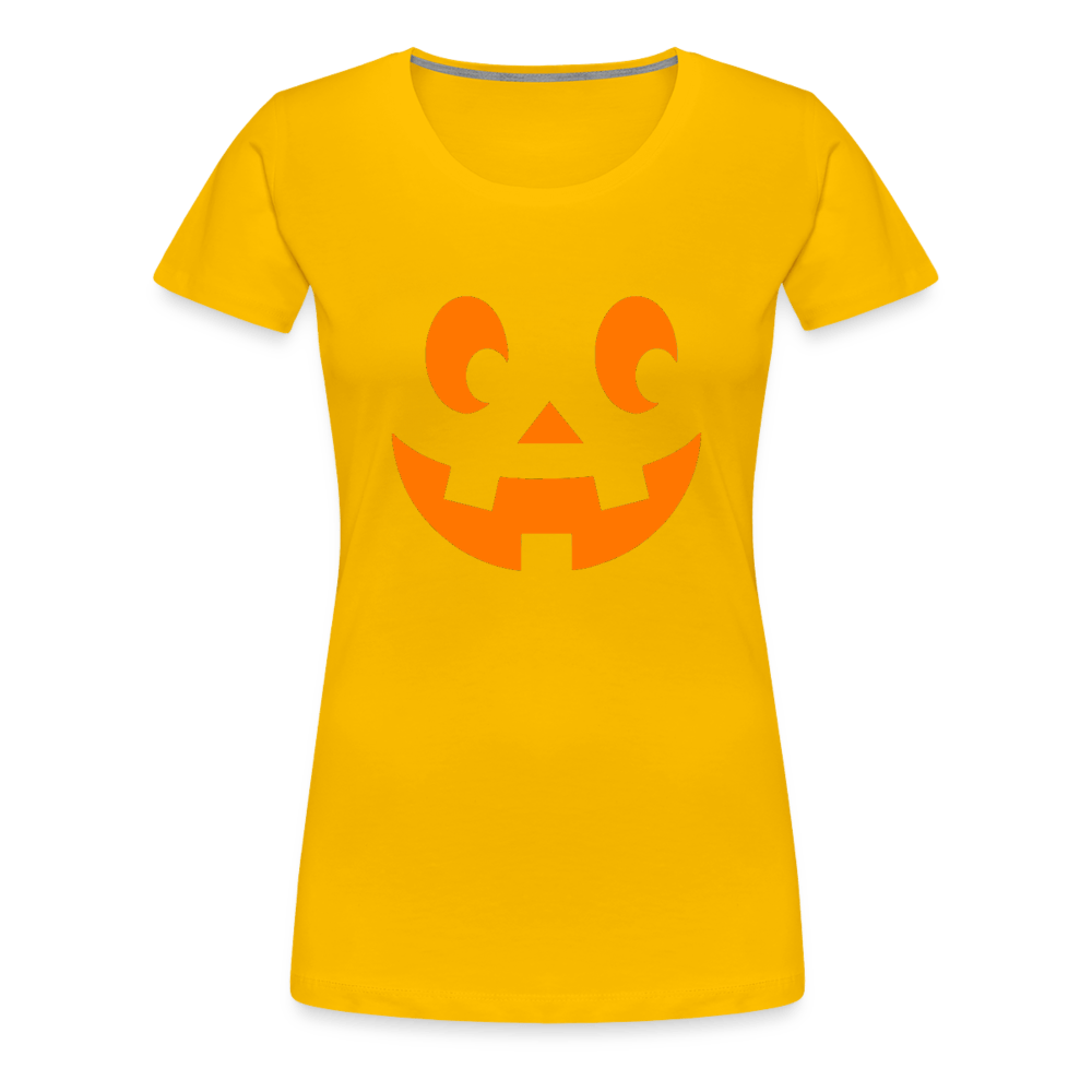 sun yellow - Pumpkin Face Halloween Women’s T-Shirt - Women’s Premium T-Shirt | Spreadshirt 813 at TFC&H Co.