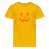 sun yellow Youth XS - Pumpkin Face Kids' Halloween T-Shirt - Kids Premium T-Shirt | Spreadshirt 815 at TFC&H Co.