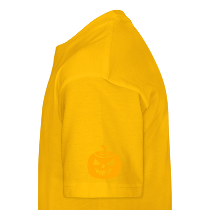 sun yellow Pumpkin Face Kids' Halloween T-Shirt - Kids' Premium T-Shirt | Spreadshirt 815 at TFC&H Co.