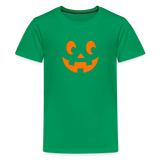 kelly green Youth XS Pumpkin Face Kids' Halloween T-Shirt - Kids' Premium T-Shirt | Spreadshirt 815 at TFC&H Co.