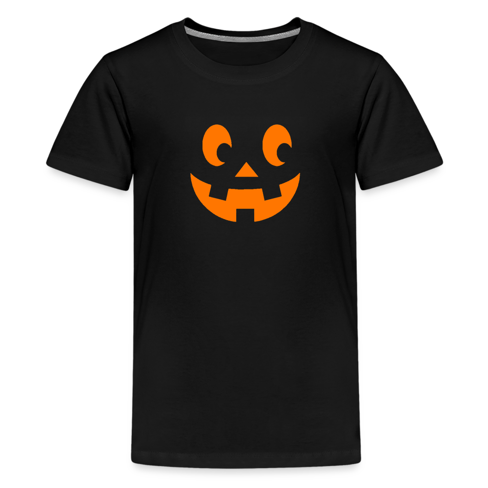 black Youth XS Pumpkin Face Kids' Halloween T-Shirt - Kids' Premium T-Shirt | Spreadshirt 815 at TFC&H Co.