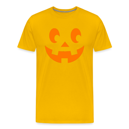 sun yellow Pumpkin Face Men's Halloween T-Shirt - Men's Premium T-Shirt | Spreadshirt 812 at TFC&H Co.