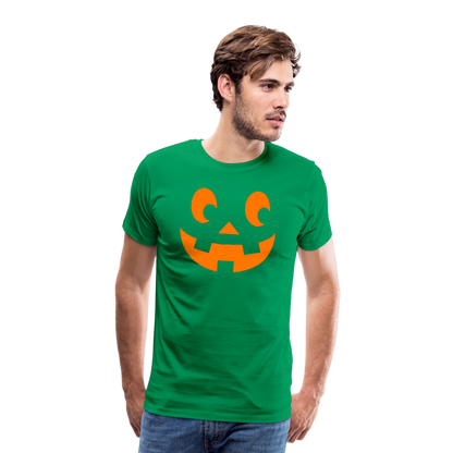 kelly green Pumpkin Face Men's Halloween T-Shirt - Men's Premium T-Shirt | Spreadshirt 812 at TFC&H Co.