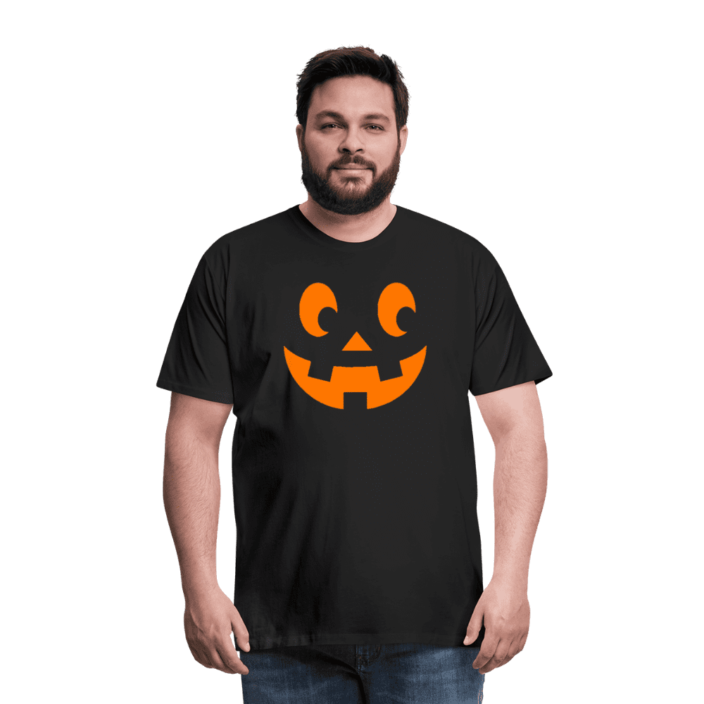 black S Pumpkin Face Men's Halloween T-Shirt - Men's Premium T-Shirt | Spreadshirt 812 at TFC&H Co.