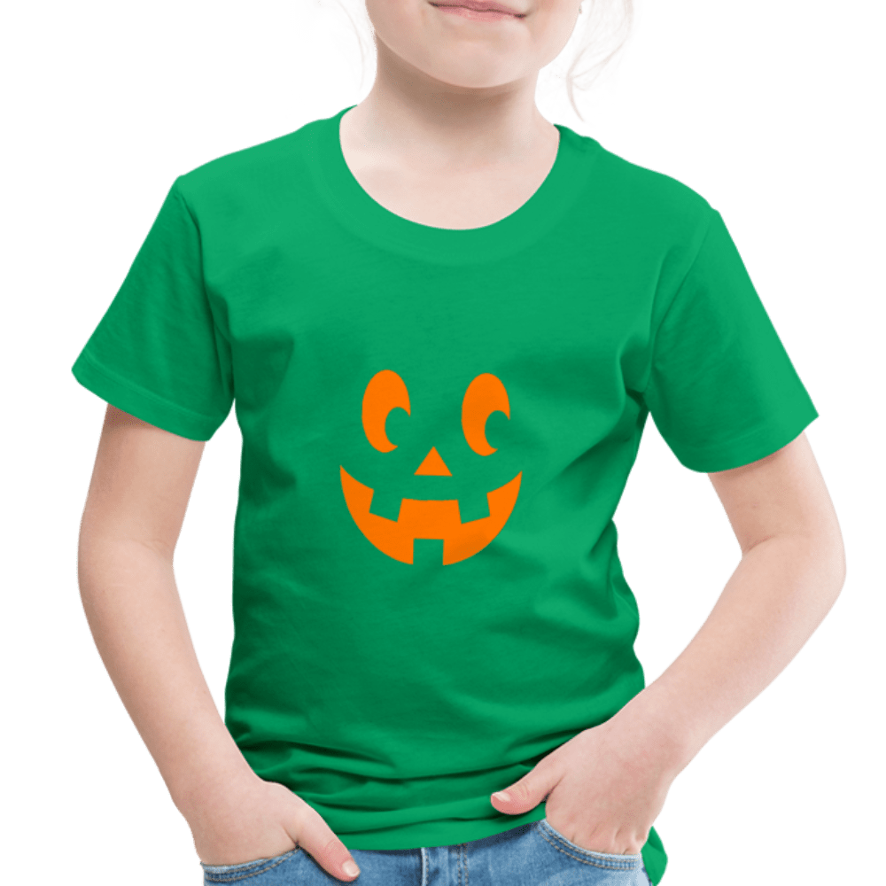 kelly green Youth 2T Pumpkin Face Toddler Halloween T-Shirt - Toddler Premium T-Shirt | Spreadshirt 814 at TFC&H Co.