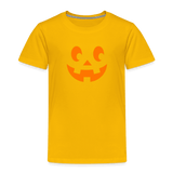 sun yellow Youth 2T Pumpkin Face Toddler Halloween T-Shirt - Toddler Premium T-Shirt | Spreadshirt 814 at TFC&H Co.