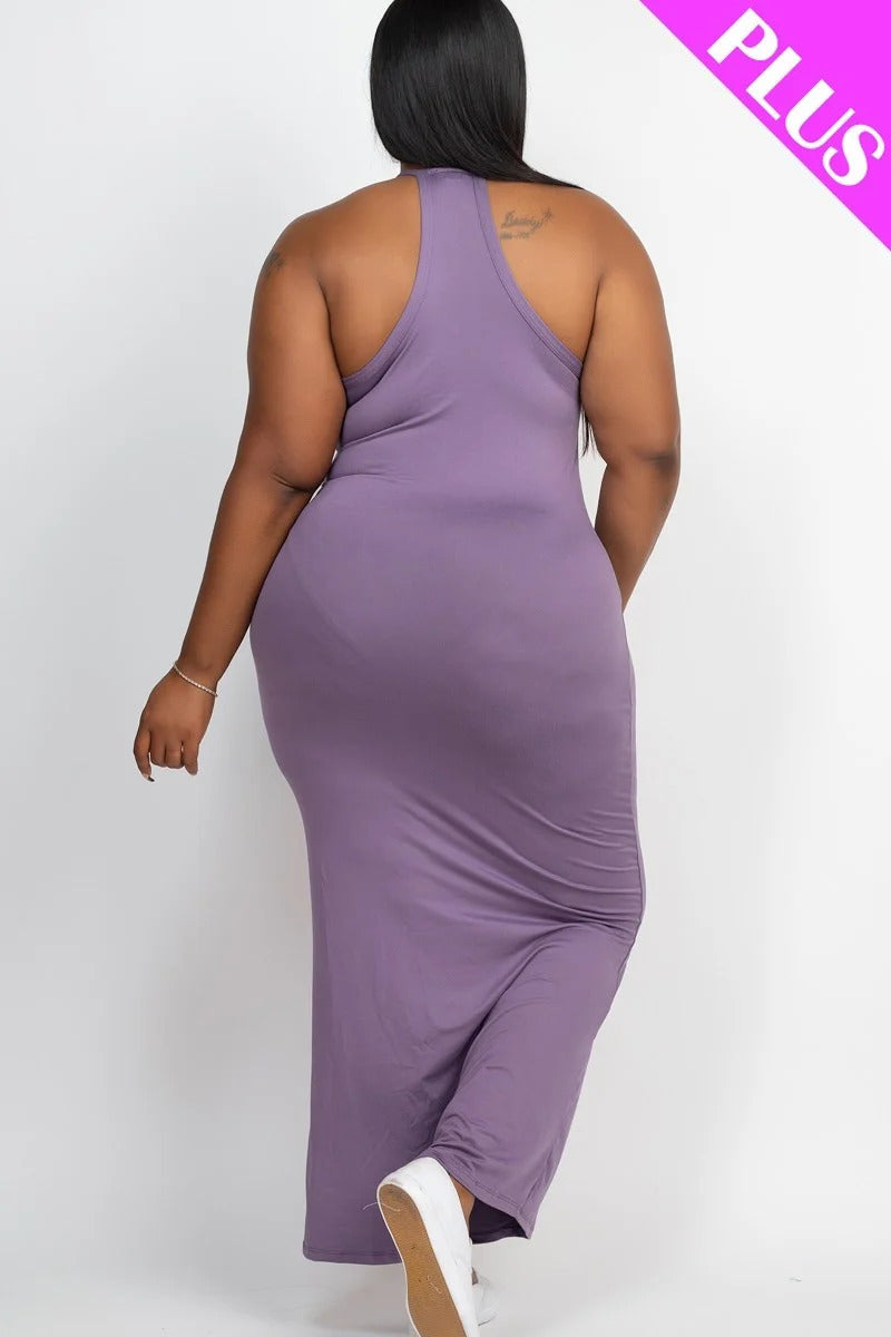 GRAPE Racer Back Maxi Dress Voluptuous (+) Plus Size - Ships from The US - women's dress at TFC&H Co.