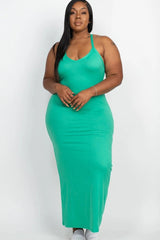 GREEN Racer Back Maxi Dress Voluptuous (+) Plus Size - Ships from The US - women's dress at TFC&H Co.