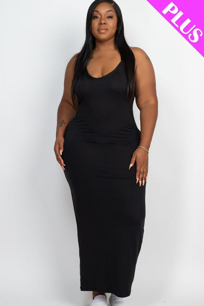 BLACK Racer Back Maxi Dress Voluptuous (+) Plus Size - Ships from The US - women's dress at TFC&H Co.