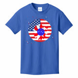 KIDS T-SHIRTS ROYAL-BLUE - Petal Flag Girl's T-shirt - Ships from The US - girls t-shirt at TFC&H Co.