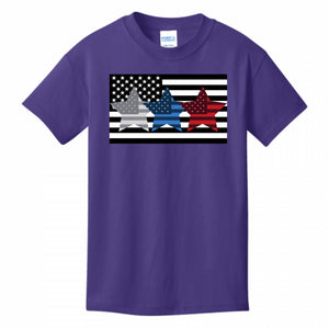 KIDS T-SHIRTS PURPLE - Flag Star Kid's T-shirt - Ships from The US - boys t-shirt at TFC&H Co.