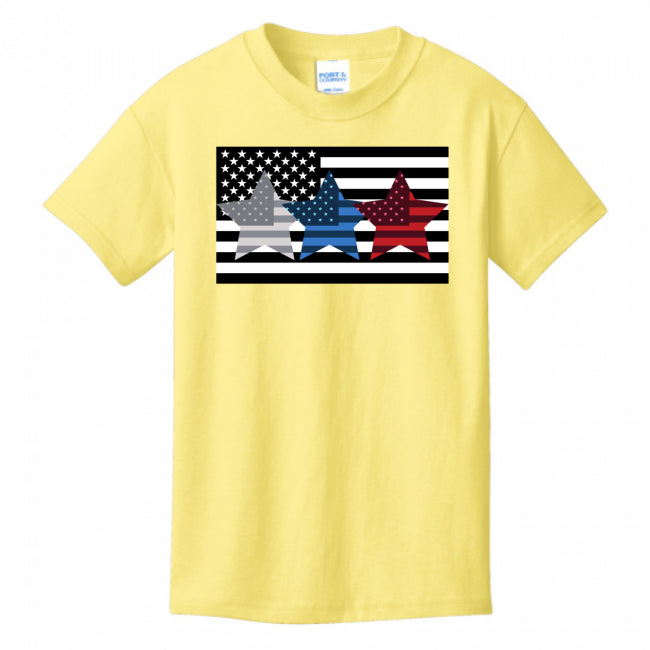 KIDS T-SHIRTS YELLOW - Flag Star Kid's T-shirt - Ships from The US - boys t-shirt at TFC&H Co.