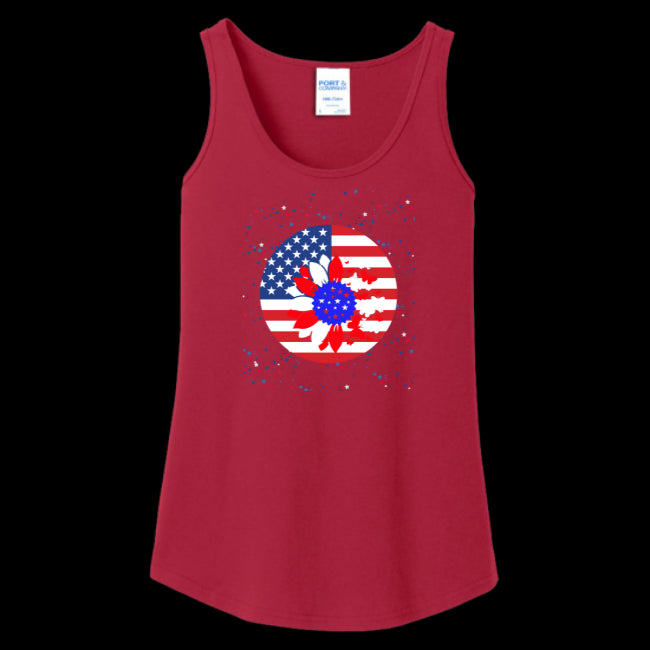 WOMENS TANK TOP RED - Petal Flag Women's Tank Top - Ships from The US - womens tank top at TFC&H Co.