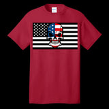 MENS T-SHIRT RED - Skull Flag Men's Cotton Crew Neck Tee - Ships from The US - mens t-shirt at TFC&H Co.