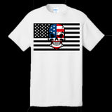 MENS T-SHIRT WHITE - Skull Flag Men's Cotton Crew Neck Tee - Ships from The US - mens t-shirt at TFC&H Co.