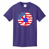 KIDS T-SHIRTS PURPLE - Petal Flag Girl's T-shirt - Ships from The US - girls t-shirt at TFC&H Co.