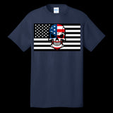 MENS T-SHIRT NAVY - Skull Flag Men's Cotton Crew Neck Tee - Ships from The US - mens t-shirt at TFC&H Co.