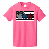 KIDS T-SHIRTS NEON-PINK - Flag Star Kid's T-shirt - Ships from The US - boys t-shirt at TFC&H Co.