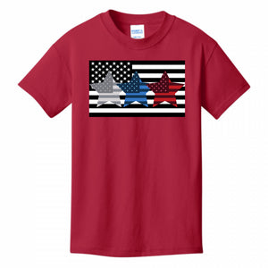 KIDS T-SHIRTS RED - Flag Star Kid's T-shirt - Ships from The US - boys t-shirt at TFC&H Co.