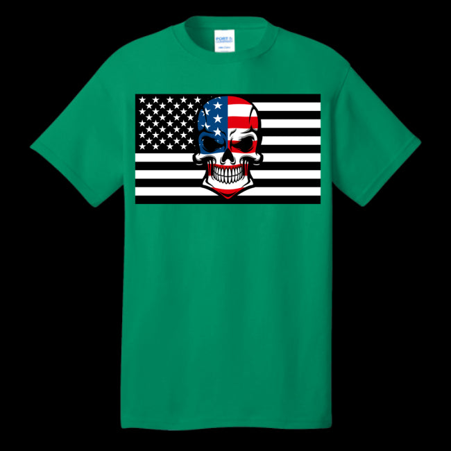 MENS T-SHIRT KELLY - Skull Flag Men's Cotton Crew Neck Tee - Ships from The US - mens t-shirt at TFC&H Co.