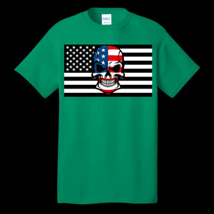 MENS T-SHIRT KELLY - Skull Flag Men's Cotton Crew Neck Tee - Ships from The US - mens t-shirt at TFC&H Co.