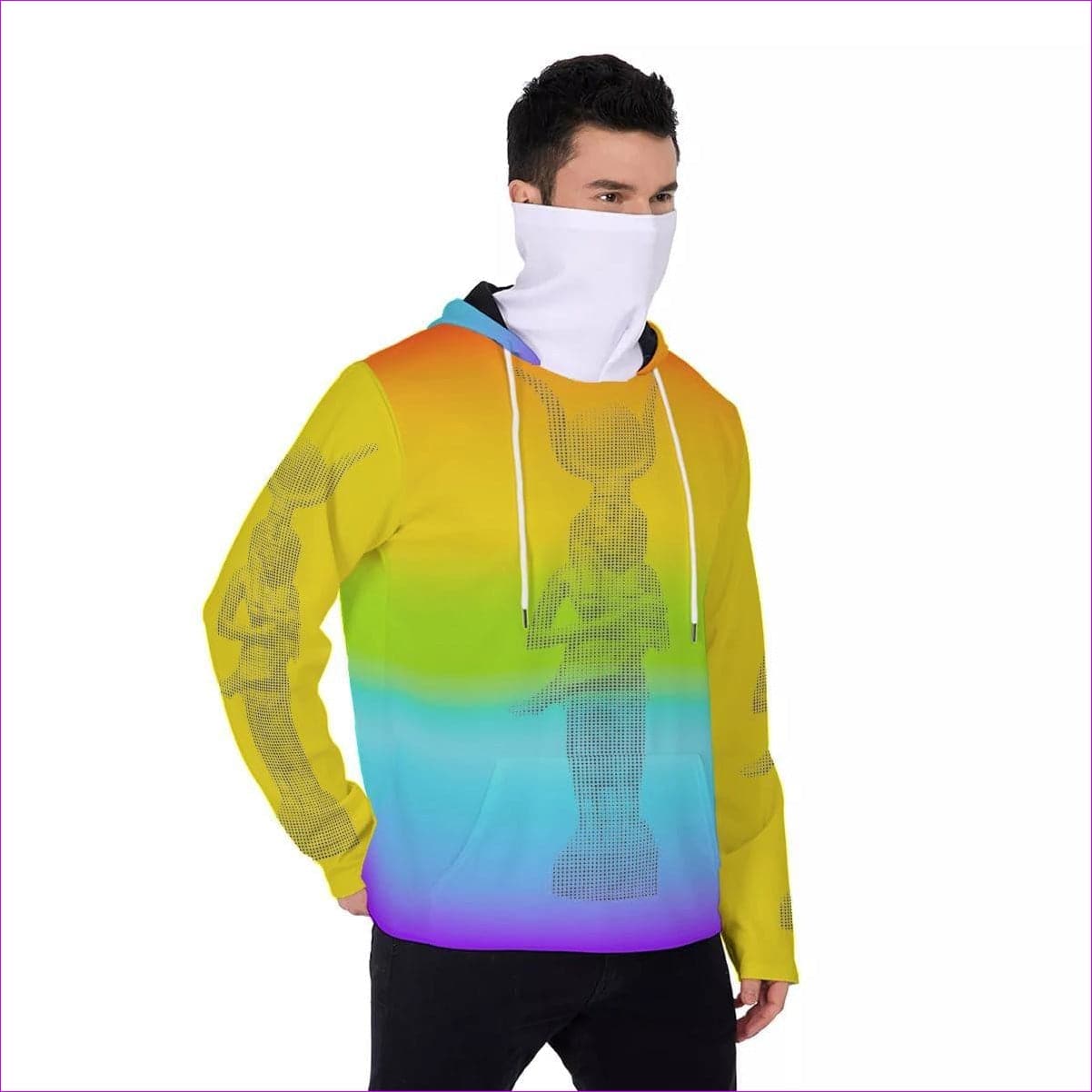 Rainbow Isis Men's Pullover Hoodie With Mask - men's hoodie at TFC&H Co.