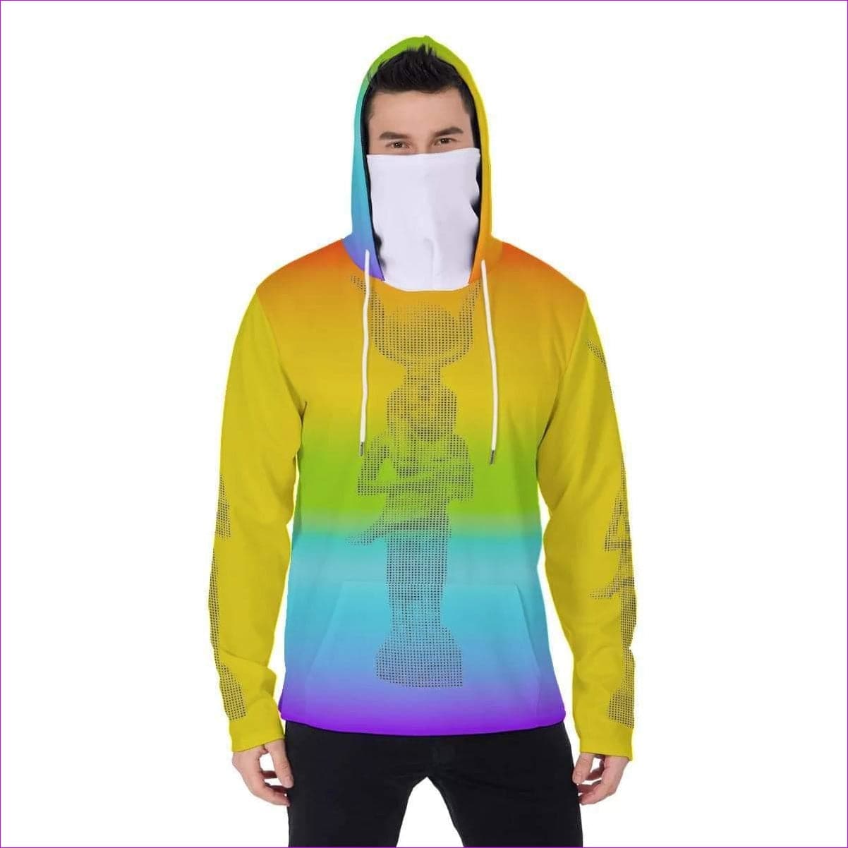 rainbow Rainbow Isis Men's Pullover Hoodie With Mask - men's hoodie at TFC&H Co.