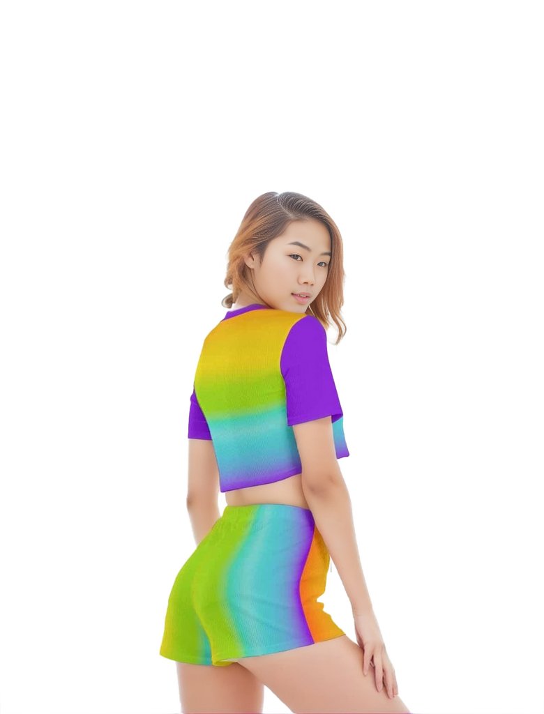 Rainbow Women's O-neck T-shirt Short Set - women's top & short set at TFC&H Co.