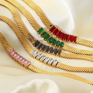- Rectangular Zircon Blade Bracelet -4 colors - bracelet at TFC&H Co.